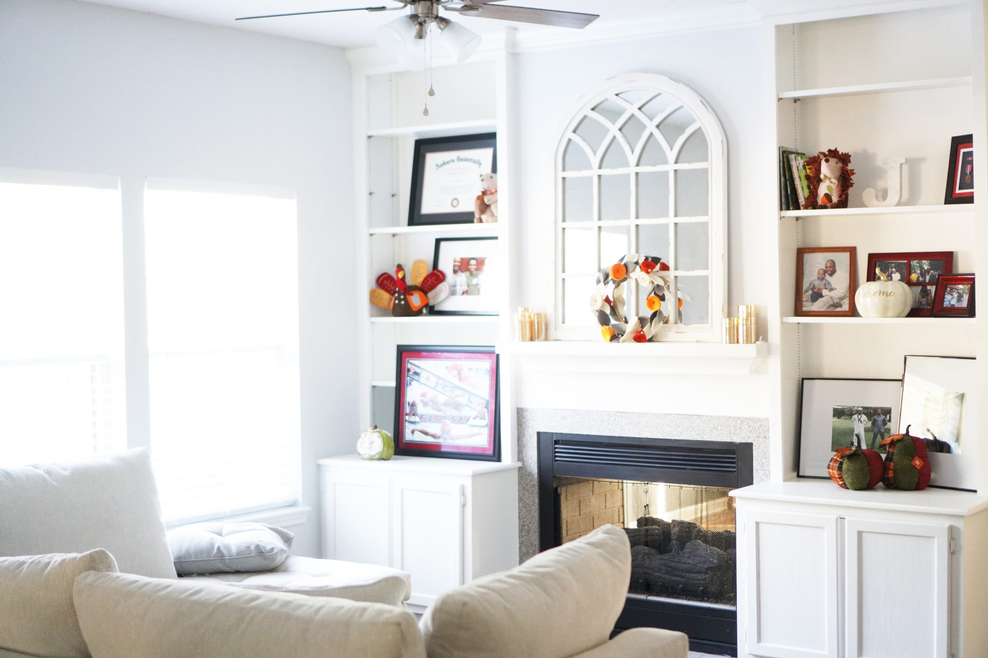 living room mantle